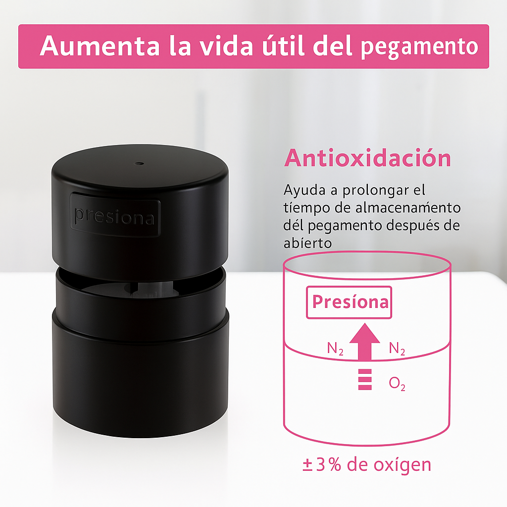 Contenedor hermético para pegamento de pestañas