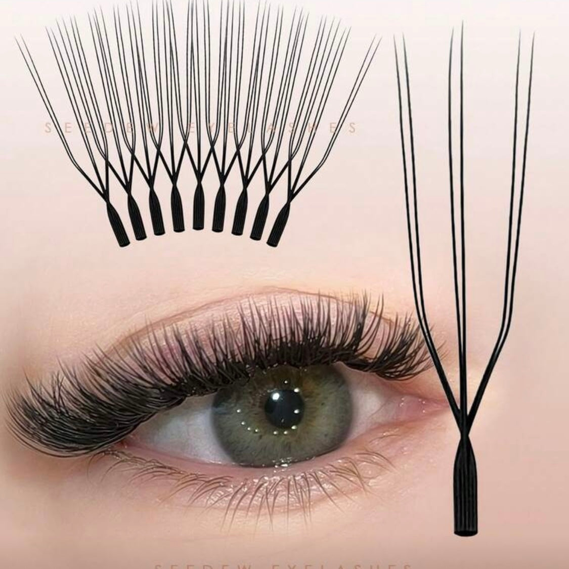 3D UU (U-Shape) Premade Fans | Efecto Natural y Definido