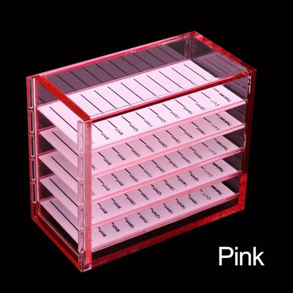 Organizador Acrílico para Lash Tiles – 5 Capas - Rosa