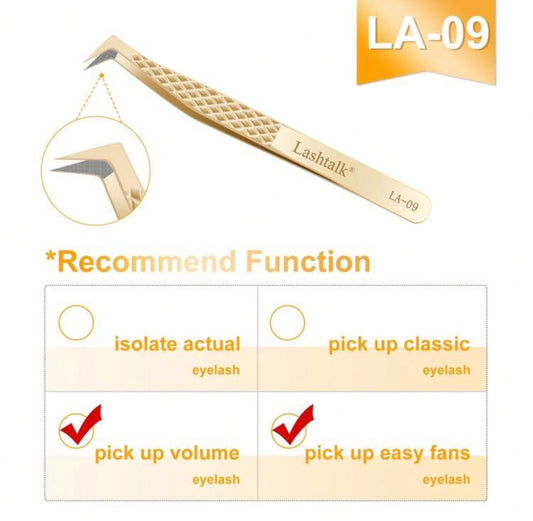 Lashtalk Gold Fiber Tip Tweezer LA-09