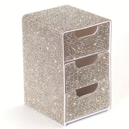 Organizador Glam de 3 Gavetas con Cristales