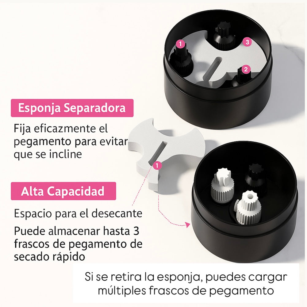 Contenedor hermético para pegamento de pestañas