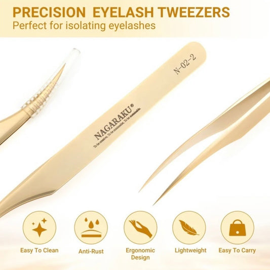 Pinza Profesional Nagaraku N-02 Gold (Aislamiento Preciso)