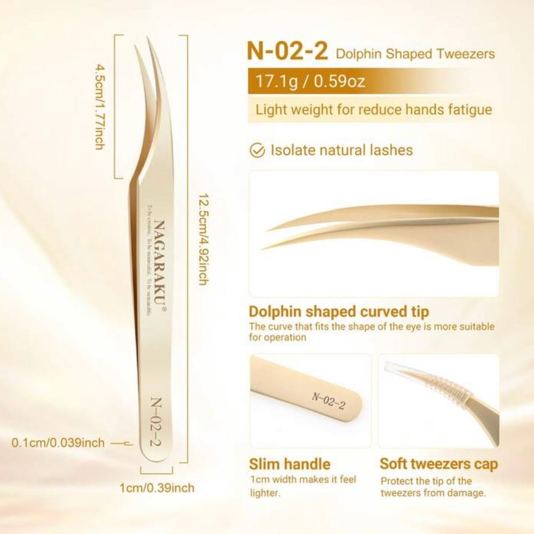 Pinza Profesional Nagaraku N-02 Gold (Aislamiento Preciso)