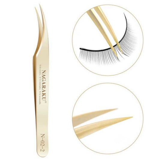 Pinza Profesional Nagaraku N-02 Gold (Aislamiento Preciso)