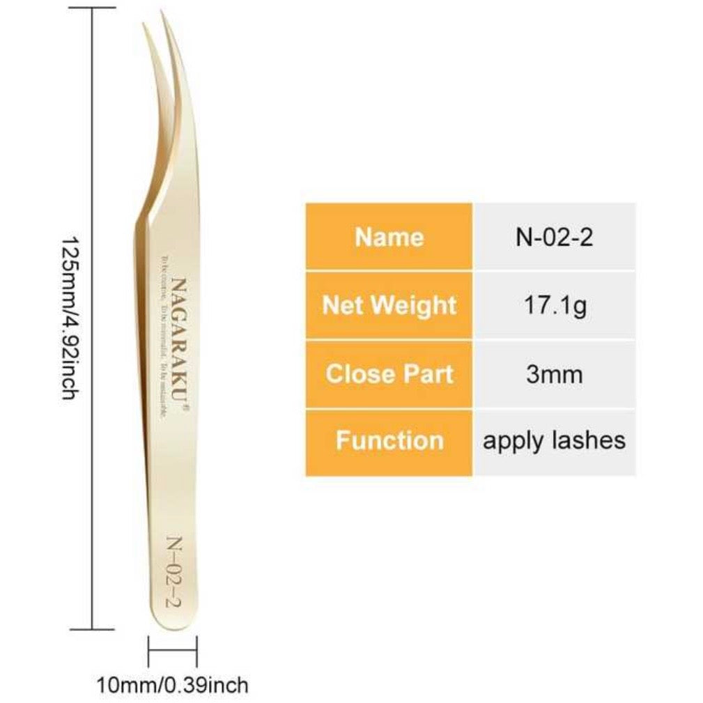Pinza Profesional Nagaraku N-02 Gold (Aislamiento Preciso)