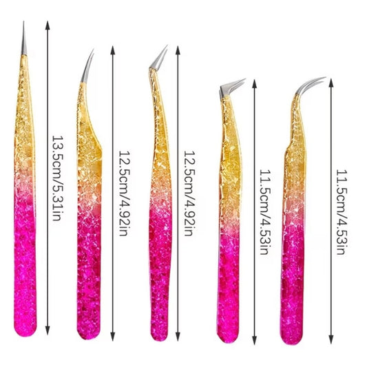 Set de 5 Pinzas Pink & Gold