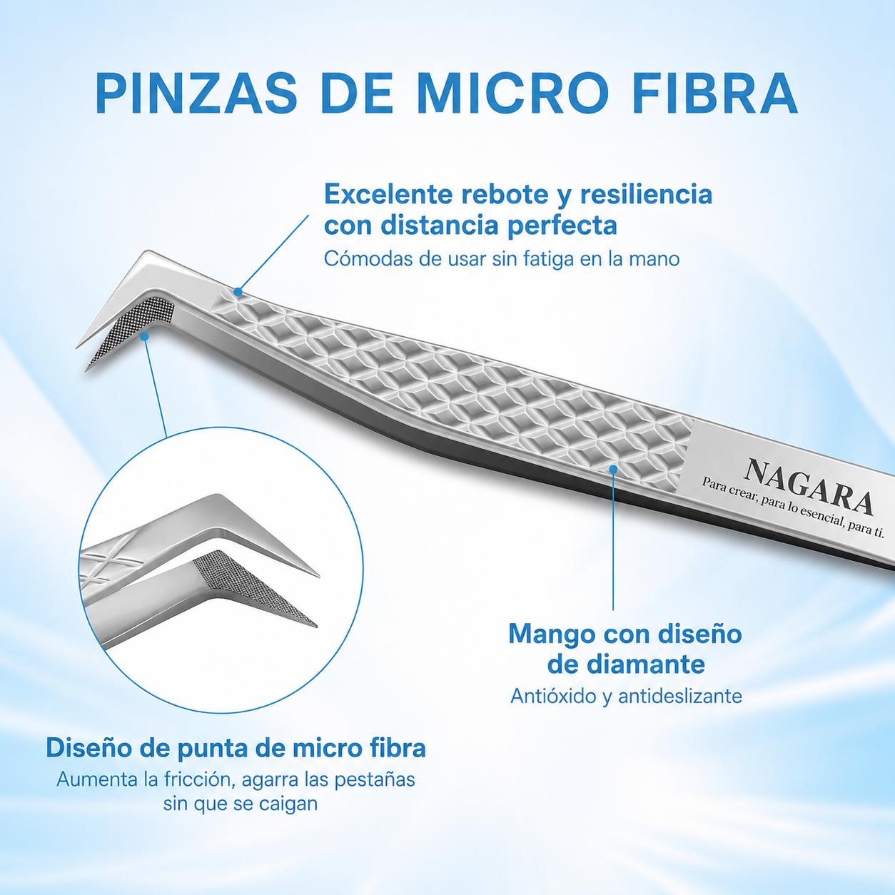 Pinza Profesional Fiber Tip NAGARAKU