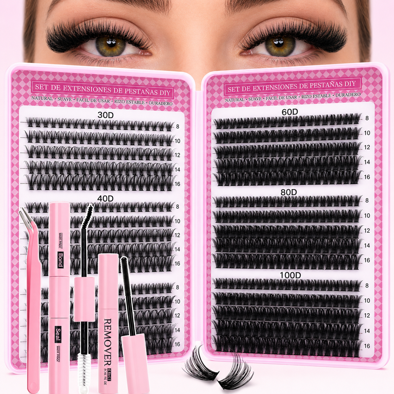 ✨ Kit DIY de Extensiones de Pestañas 6 en 1