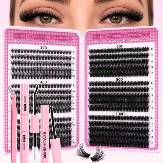 ✨ Kit DIY de Extensiones de Pestañas 6 en 1